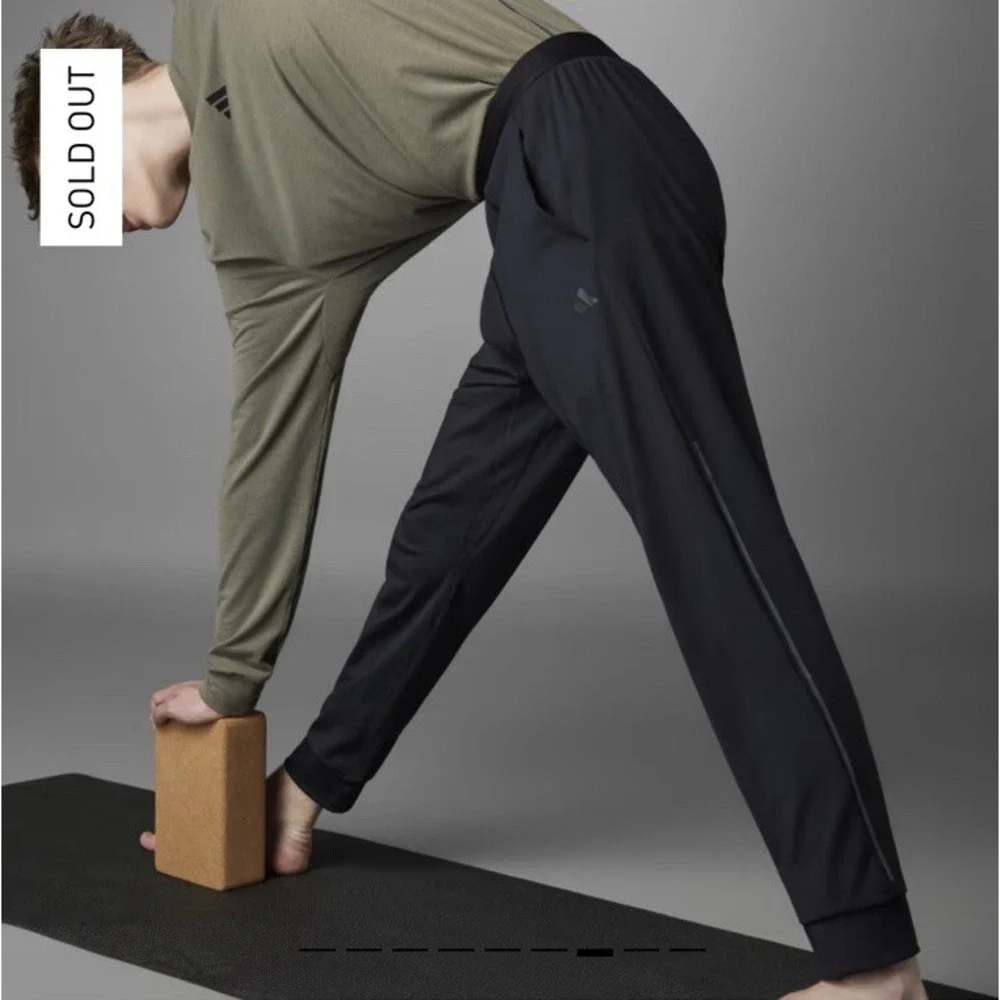 $70 NWT Adidas Aeroready Training Yoga Black Pants Men's Size Large Black HZ6319 - Picture 3 of 15